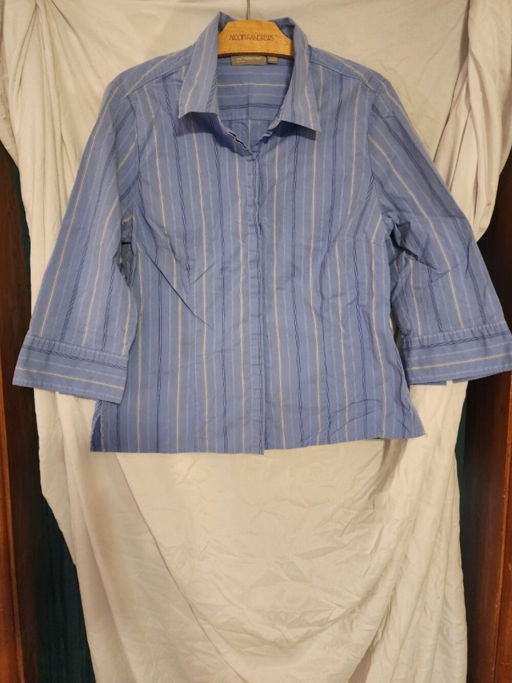 Croft & Barrow XL Blue Striped Stretch Button-Up Shirt